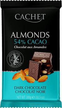 CACHET Horká čokoláda 54% - mandle