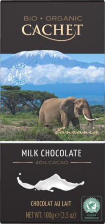 CACHET ORGANIC Tanzánia Mliečna čokoláda 40%