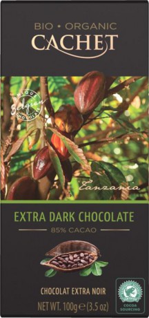 CACHET ORGANIC Tanzánia Extra horká čokoláda 85%