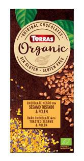 TORRAS Organic - Horká čokoláda - sezam a peľ