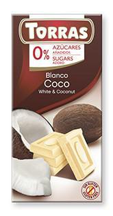 TORRAS DIA Biela čokoláda - kokos
