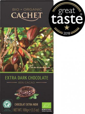 CACHET ORGANIC Tanzánia Extra horká čokoláda 85%